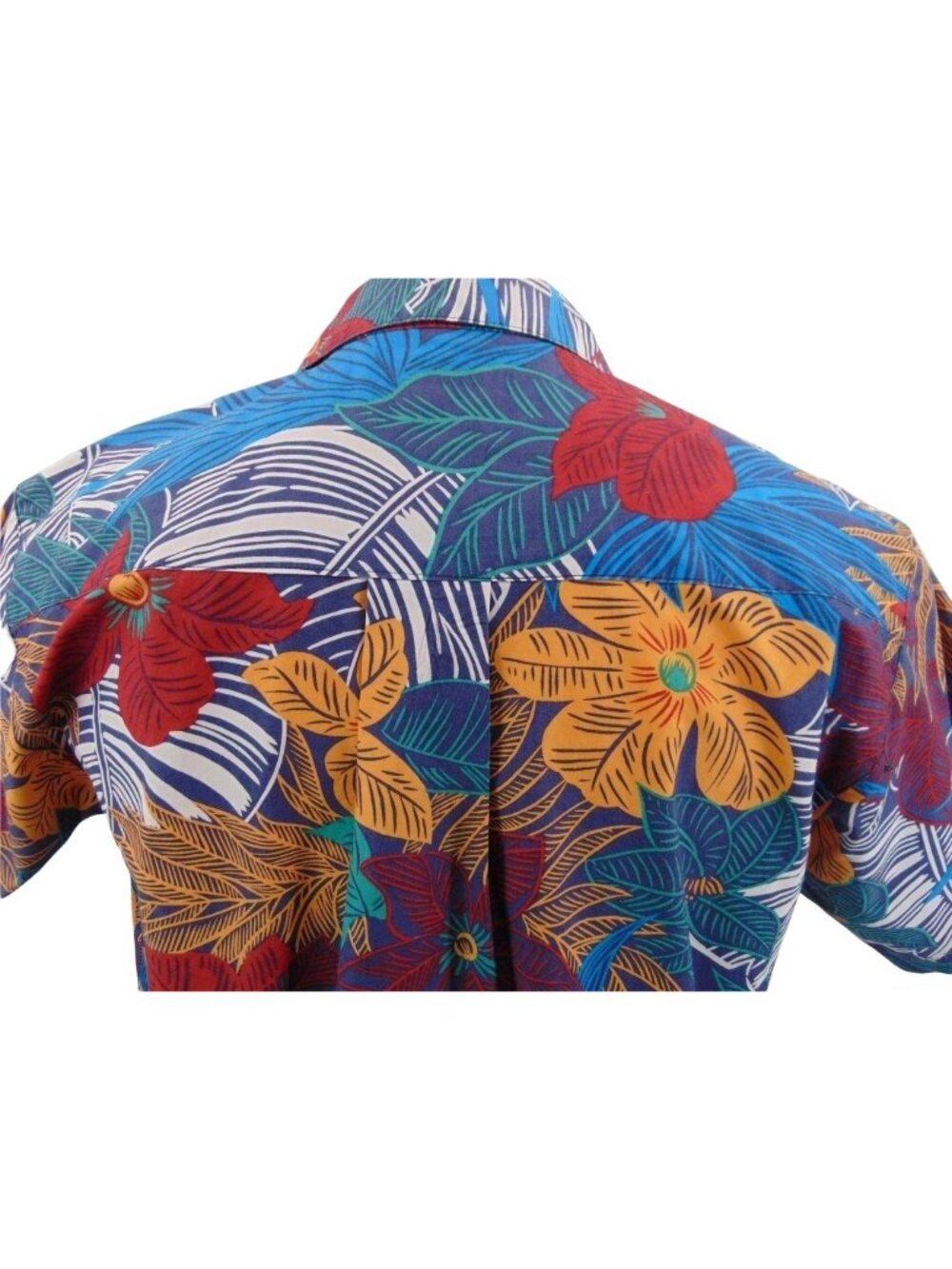 Occhi Mare Vintage 80s Hawaiian Shirt L Cotton Bold Floral Multi Color All Over - Picture 7 of 9